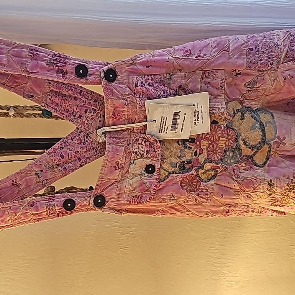 Magnolia Pearl Pink Patchwork Overalls - Picture 4 of 12